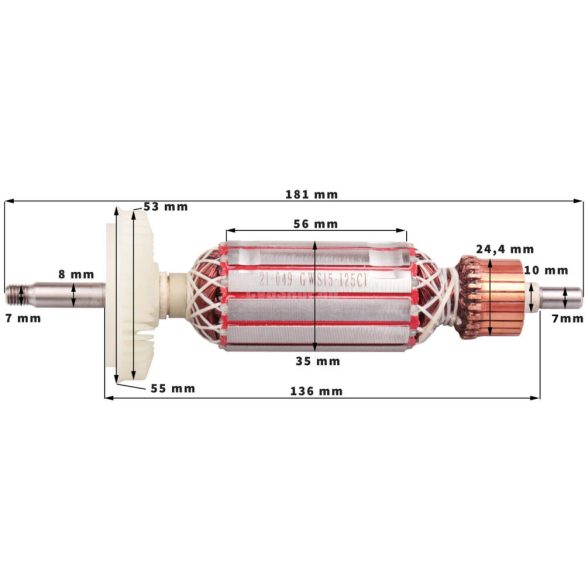 BOSCH GWS15-125 CI CIE GWS17 FORGÓRÉSZ (1607000V35)